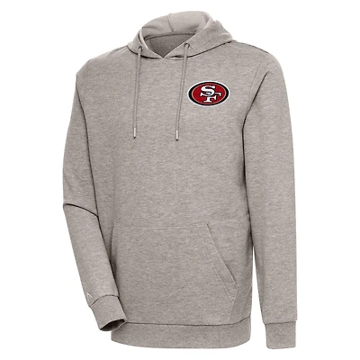 Men's Antigua Oatmeal San Francisco 49ers Action Lightweight Pullover Hoodie