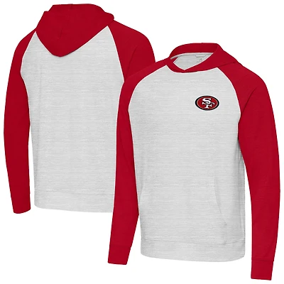 Sweat à capuche Urgent Antigua Scarlet/Gris pour homme des San Francisco 49ers