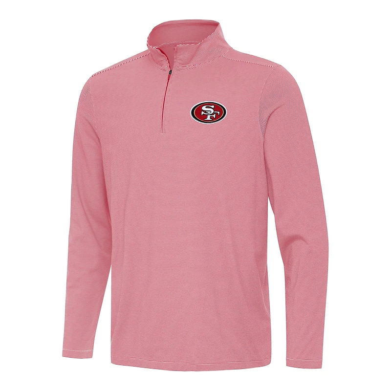 Veste Twine à quart de zip pour homme, couleur écarlate/blanc, des San Francisco 49ers