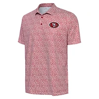 Men's Antigua Scarlet San Francisco 49ers Field Ditsy Polo