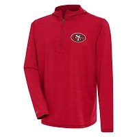 Men's Antigua  Scarlet San Francisco 49ers Tidy Quarter-Zip Pullover Hoodie