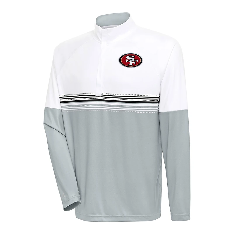 Pull zippé Bender Antigua blanc/noir pour homme des 49ers de San Francisco