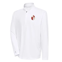 Pull-over blanc Antigua pour homme, logo rétro des 49ers de San Francisco, à fermeture éclair quart tour