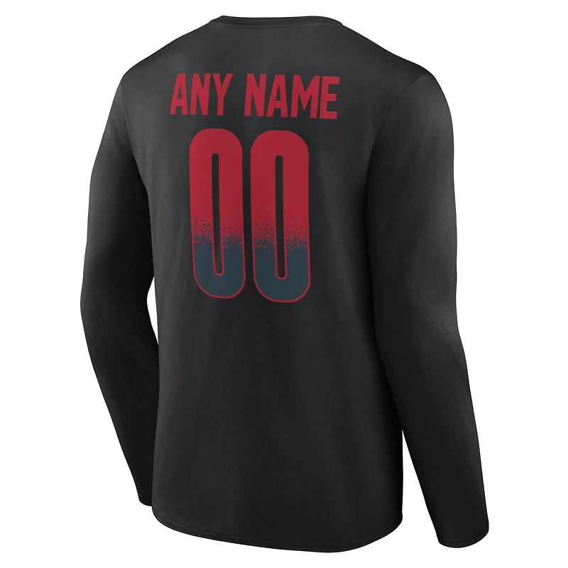 T-shirt à manches longues noir pour homme des 49ers de San Francisco, personnalisé avec nom et numéro, domicile