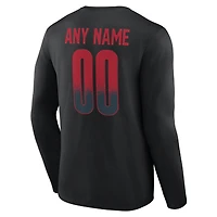 T-shirt à manches longues noir pour homme des 49ers de San Francisco, personnalisé avec nom et numéro, domicile