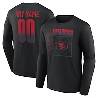 T-shirt à manches longues noir pour homme des 49ers de San Francisco, personnalisé avec nom et numéro, domicile