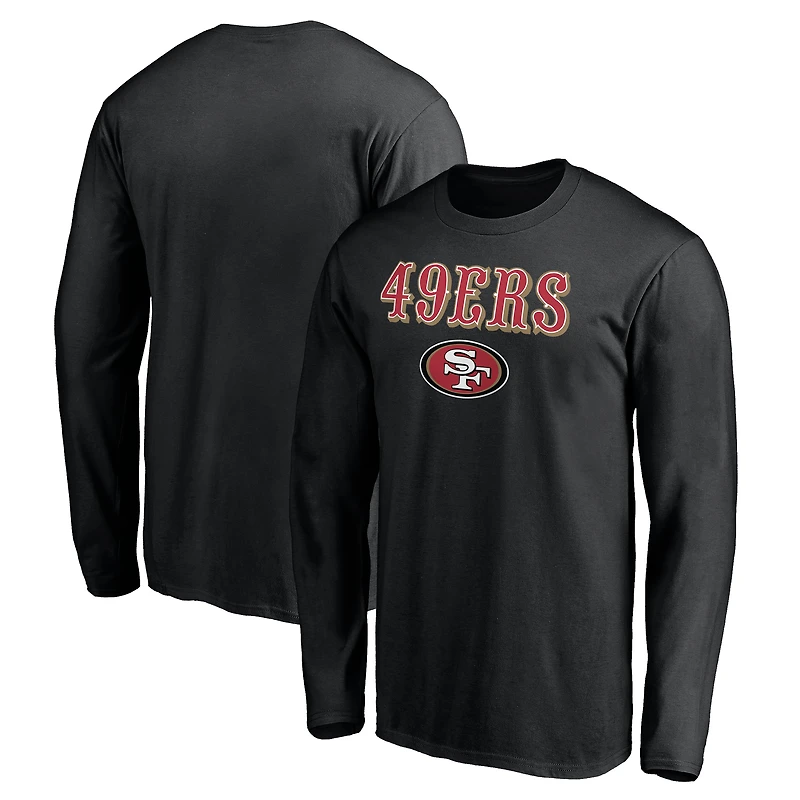 Men's  Black San Francisco 49ers Team Lockup Long Sleeve T-Shirt