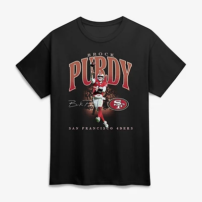 T-shirt noir pour homme Brock Purdy, joueur des 49ers de San Francisco.