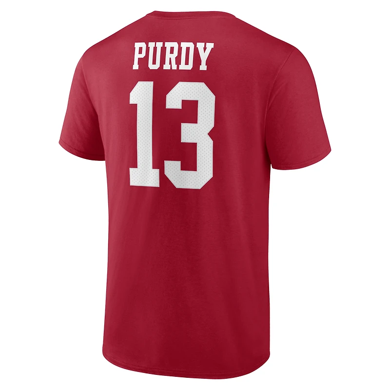 T-shirt pour homme Brock Purdy Scarlet, joueur emblématique des 49ers de San Francisco