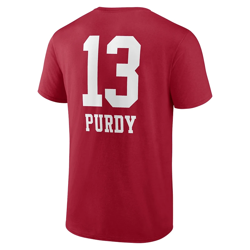 Men's Brock Purdy Scarlet San Francisco 49ers Team Wordmark Name & Number T-Shirt