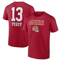 Men's Brock Purdy Scarlet San Francisco 49ers Team Wordmark Name & Number T-Shirt