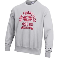 Sweat-shirt en polaire à tissage inversé Champion Heather Grey pour homme des 49ers de San Francisco
