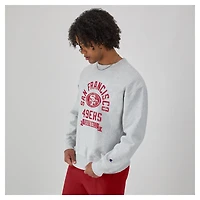 Sweat-shirt en polaire à tissage inversé Champion Heather Grey pour homme des 49ers de San Francisco