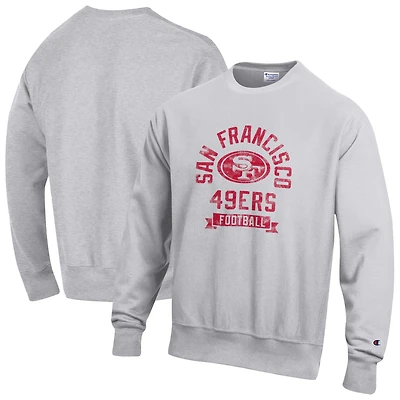 Sweat-shirt en polaire à tissage inversé Champion Heather Grey pour homme des 49ers de San Francisco