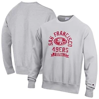 Sweat-shirt en polaire à tissage inversé Champion Heather Grey pour homme des 49ers de San Francisco
