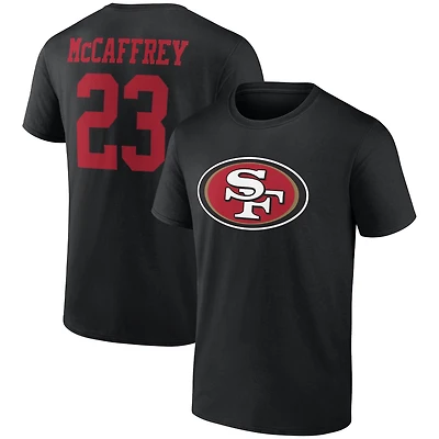 Men's Christian McCaffrey Black San Francisco 49ers Player Icon T-Shirt