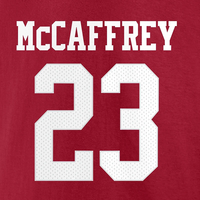 Men's Christian McCaffrey Scarlet San Francisco 49ers Player Icon T-Shirt