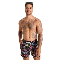 Maillot de bain classique doublé noir Chubbies des San Francisco 49ers, taille 5,5 pouces, The Neon