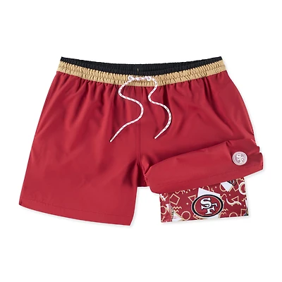 Maillot de bain doublé The Secret pour homme, modèle Chubbies Cardinal des 49ers San Francisco