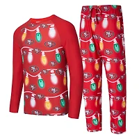 Men's Concepts Sport  Red San Francisco 49ers Garland Knit Raglan Long Sleeve T-Shirt and Pants Set