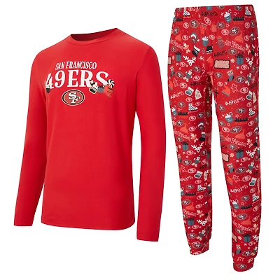 Ensemble haut à manches longues et pantalon pour homme Concepts Sport Scarlet San Francisco 49ers Chestnut
