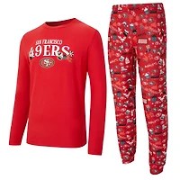 Ensemble haut à manches longues et pantalon pour homme Concepts Sport Scarlet San Francisco 49ers Chestnut