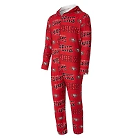 Men's Concepts Sport Scarlet San Francisco 49ers Shuffle All-Over-Print Microfleece Full-Zip Union Suit