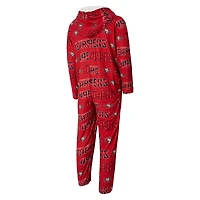 Men's Concepts Sport Scarlet San Francisco 49ers Shuffle All-Over-Print Microfleece Full-Zip Union Suit
