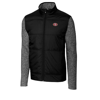 Men's Cutter & Buck Black/Charcoal San Francisco 49ers Stealth Big Tall Full-Zip Jacket