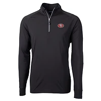 Veste pull-over Adapt Eco Knit à quart de zip pour homme, noire, des 49ers San Francisco, grande taille