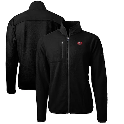 Veste polaire à fermeture éclair intégrale pour homme Cutter & Buck Black San Francisco 49ers Cascade Eco Sherpa Big Tall