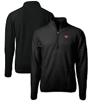 Veste polaire Cascade Eco Sherpa noire pour homme Cutter & Buck, coupe-vent, style rétro, avec fermeture éclair quart de tour, des 49ers San Francisco