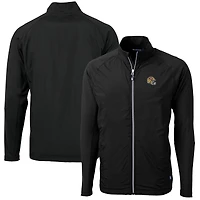 Veste hybride recyclée entièrement zippée Cutter & Buck noire des San Francisco 49ers Helmet Adapt Eco Knit pour homme