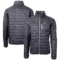Men's Cutter & Buck  Black San Francisco 49ers Helmet Rainier PrimaLoft Eco Insulated Printed Full-Zip Puffer Jacket