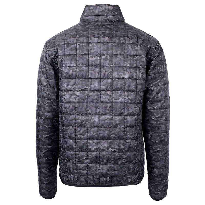 Doudoune zippée intégrale imprimée et isolante PrimaLoft Eco pour homme, noire, avec casque des San Francisco 49ers, Cutter & Buck