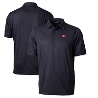 Polo extensible noir à imprimé double pois Cutter & Buck pour homme, logo rétro des 49ers de San Francisco, taille grande et