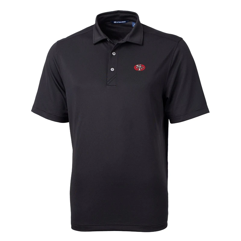 Polo homme Cutter & Buck noir San Francisco 49ers Throwback Logo Virtue Eco Pique recyclé grande taille