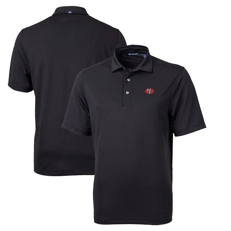 Polo homme Cutter & Buck noir San Francisco 49ers Throwback Logo Virtue Eco Pique recyclé grande taille
