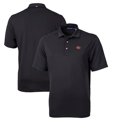 Polo homme Cutter & Buck noir San Francisco 49ers Throwback Logo Virtue Eco Pique recyclé grande taille