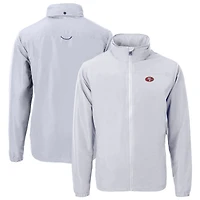 Veste zippée intégrale en tissu recyclé Charter Eco des San Francisco 49ers pour homme, grise, Cutter & Buck