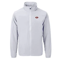 Veste zippée intégrale en tissu recyclé Charter Eco des San Francisco 49ers pour homme, grise, Cutter & Buck
