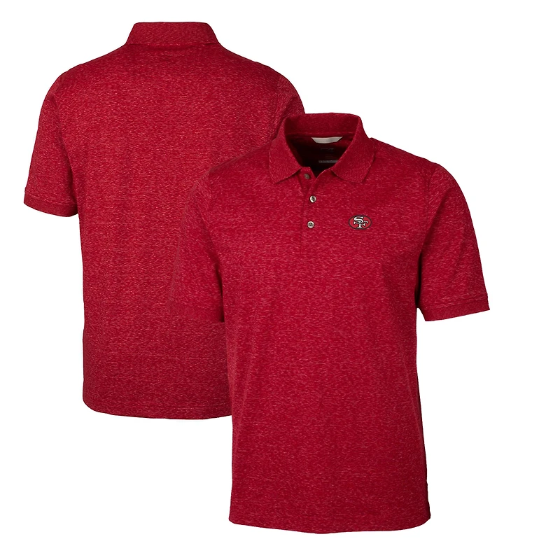 Men's Cutter & Buck Scarlet San Francisco 49ers Advantage Tri-Blend Space Dye Big Tall Throwback Polo