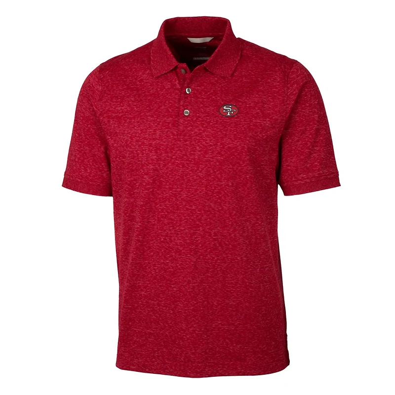 Men's Cutter & Buck Scarlet San Francisco 49ers Advantage Tri-Blend Space Dye Big Tall Throwback Polo