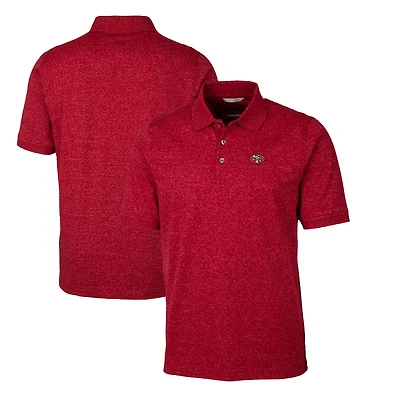 Men's Cutter & Buck Scarlet San Francisco 49ers Advantage Tri-Blend Space Dye Big Tall Throwback Polo