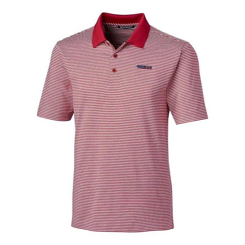 Polo extensible à rayures ton sur Forge pour homme Cutter & Buck Scarlet San Francisco 49ers, grandes tailles