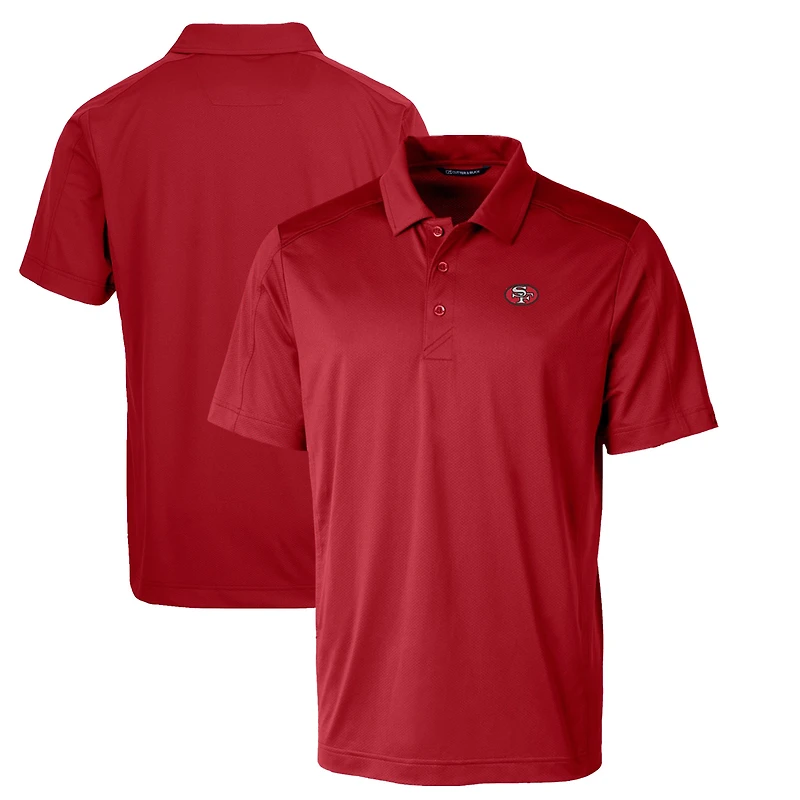 Men's Cutter & Buck Scarlet San Francisco 49ers Throwback Logo Big Tall Prospect Textured Stretch Polo