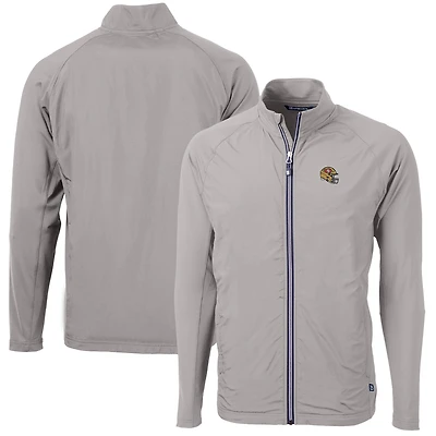 Men's Cutter & Buck Silver San Francisco 49ers Helmet Adapt Eco Knit Hybrid Recycled Full-Zip Jacket