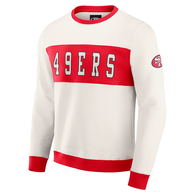 Men's Darius Rucker Collection by Fanatics  Cream San Francisco 49ers Colorblock Pullover Sweatshirt