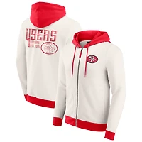 Men's Darius Rucker Collection by Fanatics Cream San Francisco 49ers Distressed Graphics Full-Zip Hoodie