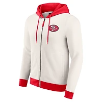 Men's Darius Rucker Collection by Fanatics Cream San Francisco 49ers Distressed Graphics Full-Zip Hoodie